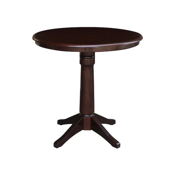 International Concepts Round 36 in Round Top Pedestal Table, 34.9 inH, Rich Mocha, 36 in W, 36 in L, 35.9 in H, Wood K15-36RT-27B-6B - main